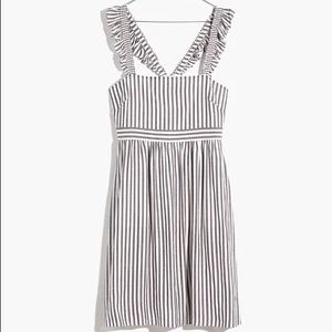 Madewell Ruffle Apron Striped Dress